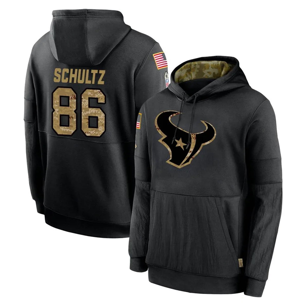 STECN H.Texans #86 Dalton Schultz Player Black Salute to Service Hoodies Limited Game Stitched Jerseys