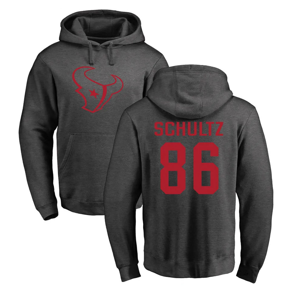 STECN H.Texans #86 Dalton Schultz Player Gray Pro Line Pullover Hoodie Limited Game Stitched Jerseys