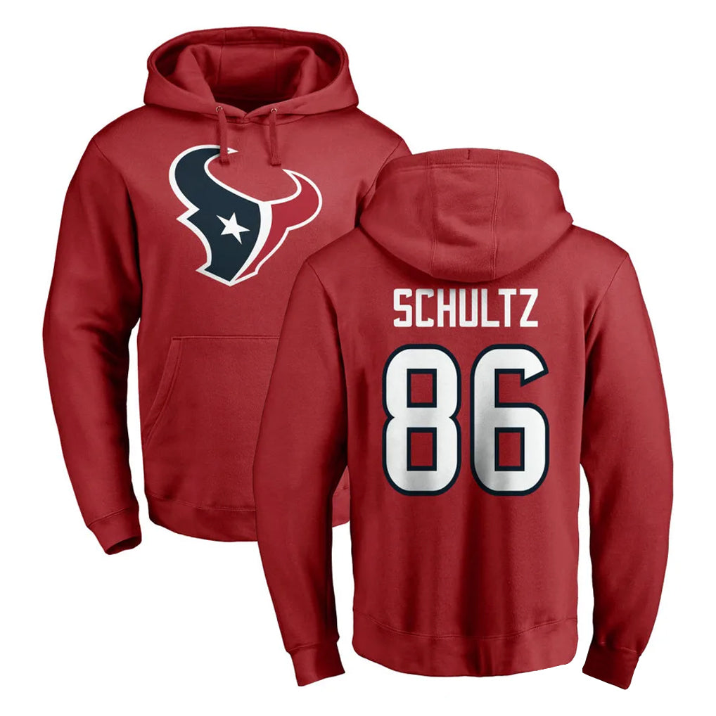 STECN H.Texans #86 Dalton Schultz Player Red Pro Line Pullover Hoodie Limited Game Stitched Jerseys