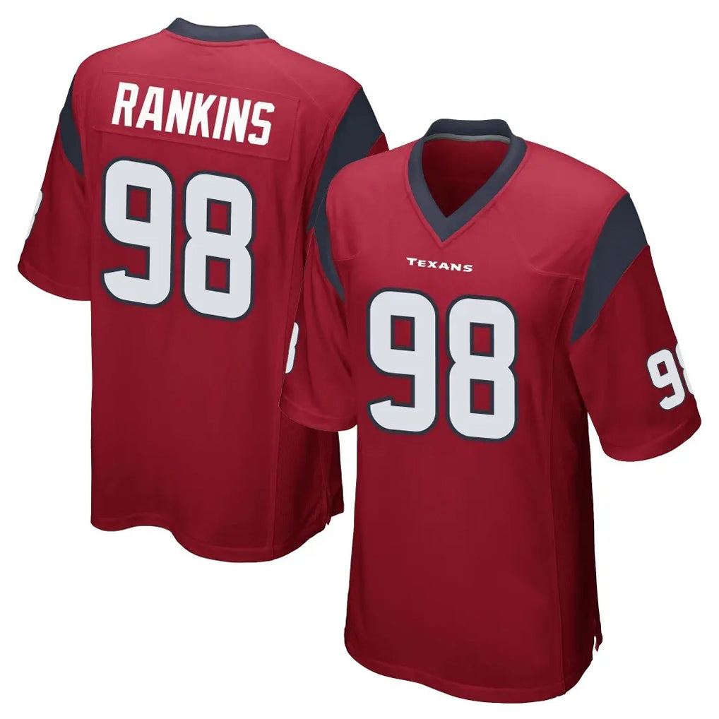 STECN H.Texans #98 Sheldon Rankins Player Red Home Game Stitched Jerseys