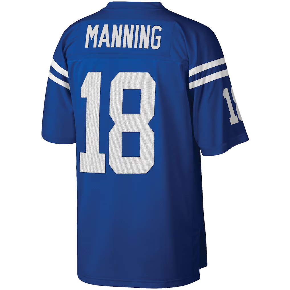 STECN IN.Colts #18 Peyton Manning Mitchell & Ness Royal Big & Tall 1998 Retired Player Replica Stitched Puhic  Jersey