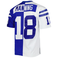 STECN IN.Colts #18 Peyton Manning Mitchell & Ness Royal White 1998 Split Legacy Replica Stitched Puhic Jersey