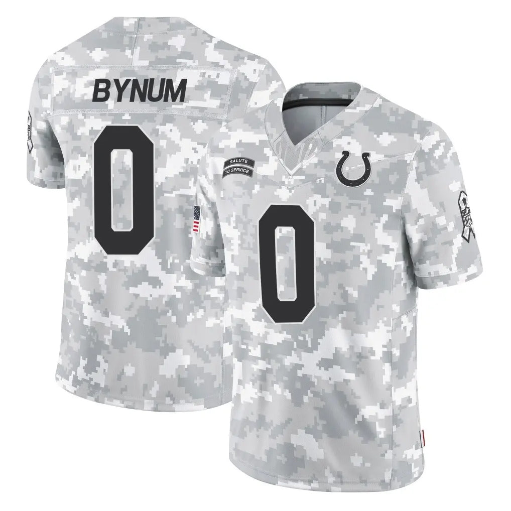 STECN IN.Colts #0 Camryn Bynum Player Arctic Camo Salute To Service Limited Game Stitched Jerseys