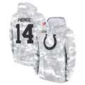STECN IN.Colts #14 Alec Pierce Player Arctic Camo Salute to Service Hoodies Limited Game Stitched Jerseys