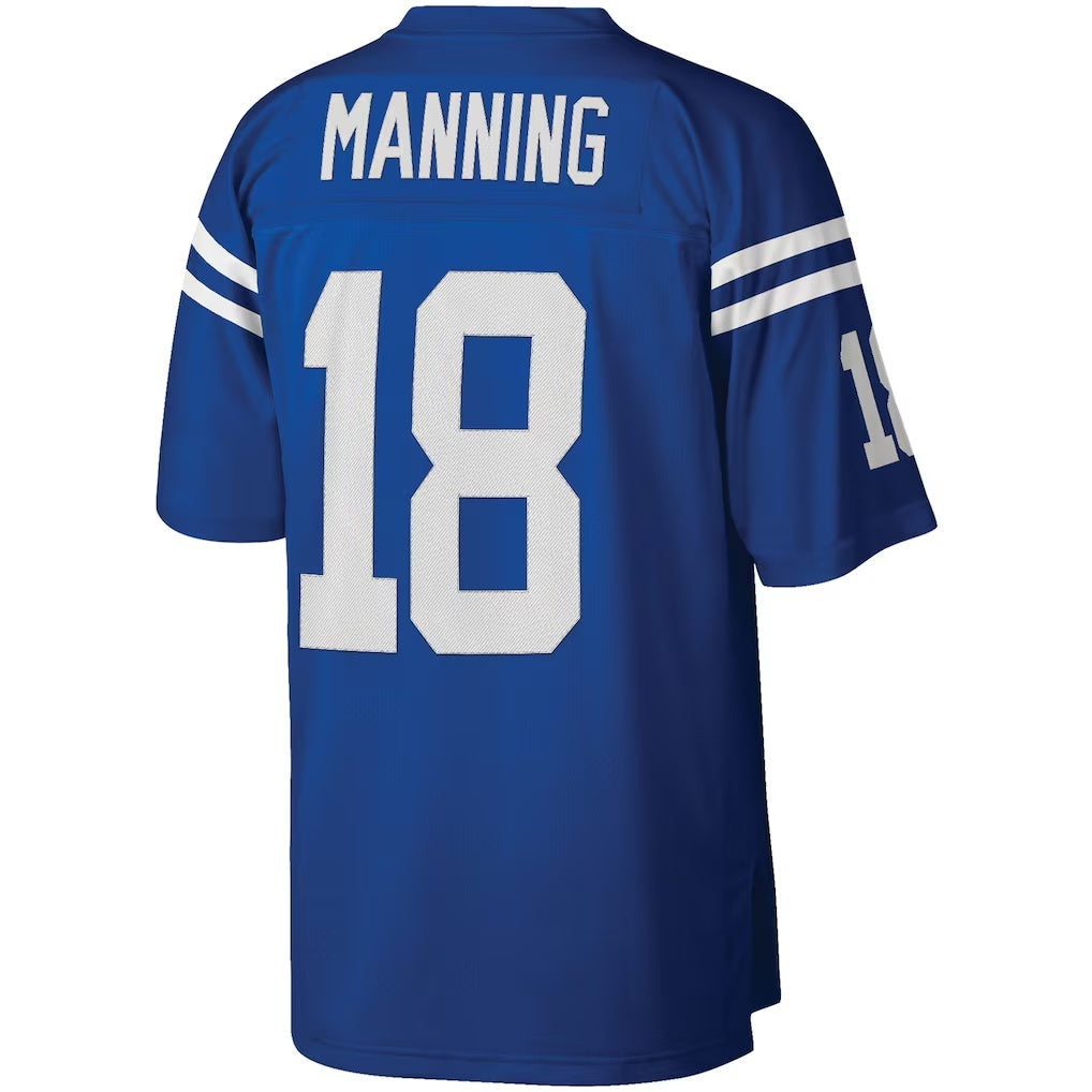 STECN IN.Colts #18 Peyton Manning Mitchell & Ness Royal Big & Tall Retired Player Replica Stitched Jerseys