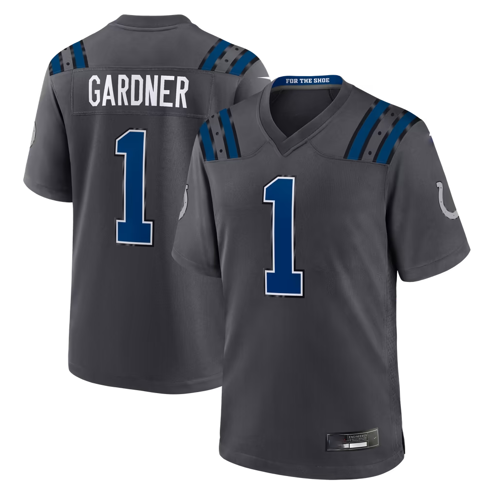 STECN IN.Colts #1 Sauce Gardner Anthracite 2026 Rivalries Collection Game Stitched Jerseys