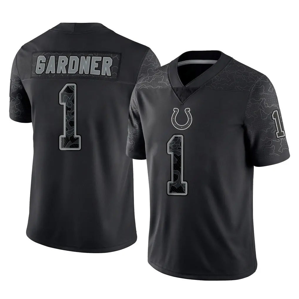 STECN IN.Colts #1 Sauce Gardner Player Black Reflective Limited Game Stitched Jerseys