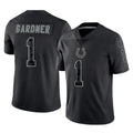 STECN IN.Colts #1 Sauce Gardner Player Black Reflective Limited Game Stitched Jerseys