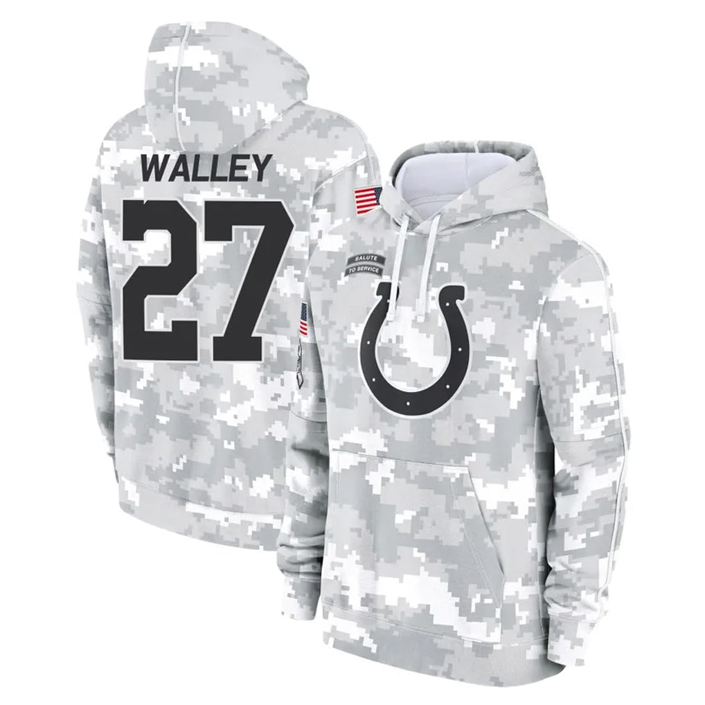 STECN IN.Colts #27 Justin Walley Player Arctic Camo Salute to Service Hoodies Limited Game Stitched Jerseys