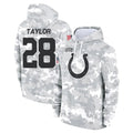 STECN IN.Colts #28 Jonathan Taylor Player Arctic Camo Salute to Service Hoodies Limited Game Stitched Jerseys