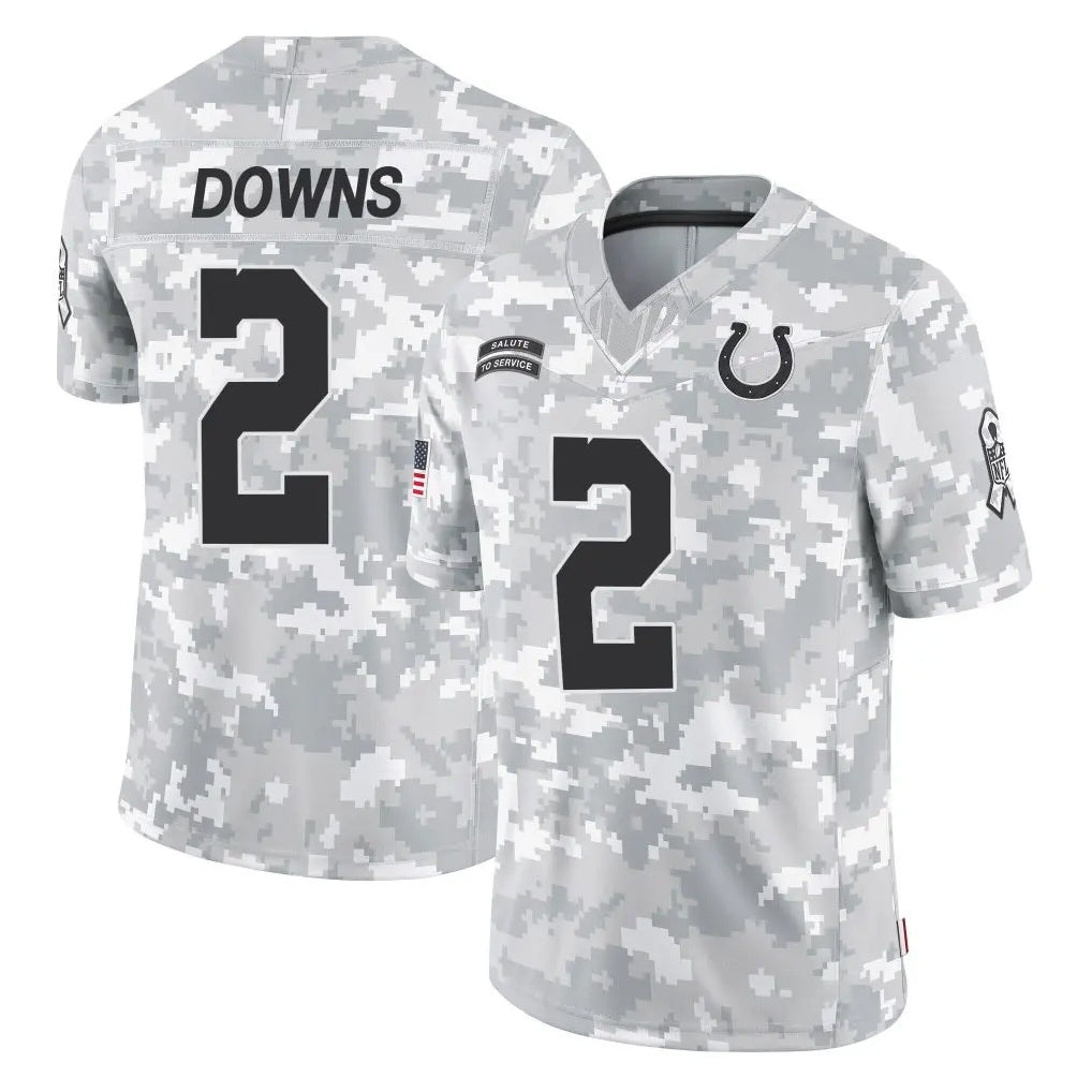 STECN IN.Colts #2 Josh Downs Player Arctic Camo Salute To Service Limited Game Stitched Jerseys
