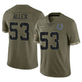 STECN IN.Colts #53 CJ Allen Player Olive Salute To Service Limited Stitched Jerseys