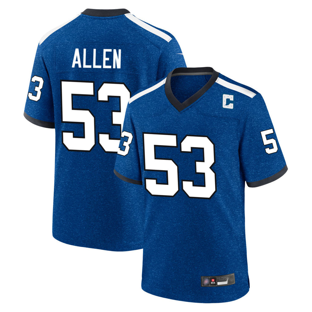 STECN IN.Colts #53 CJ Allen Player Royal Alternate Indiana Nights Home Game Stitched Jerseys