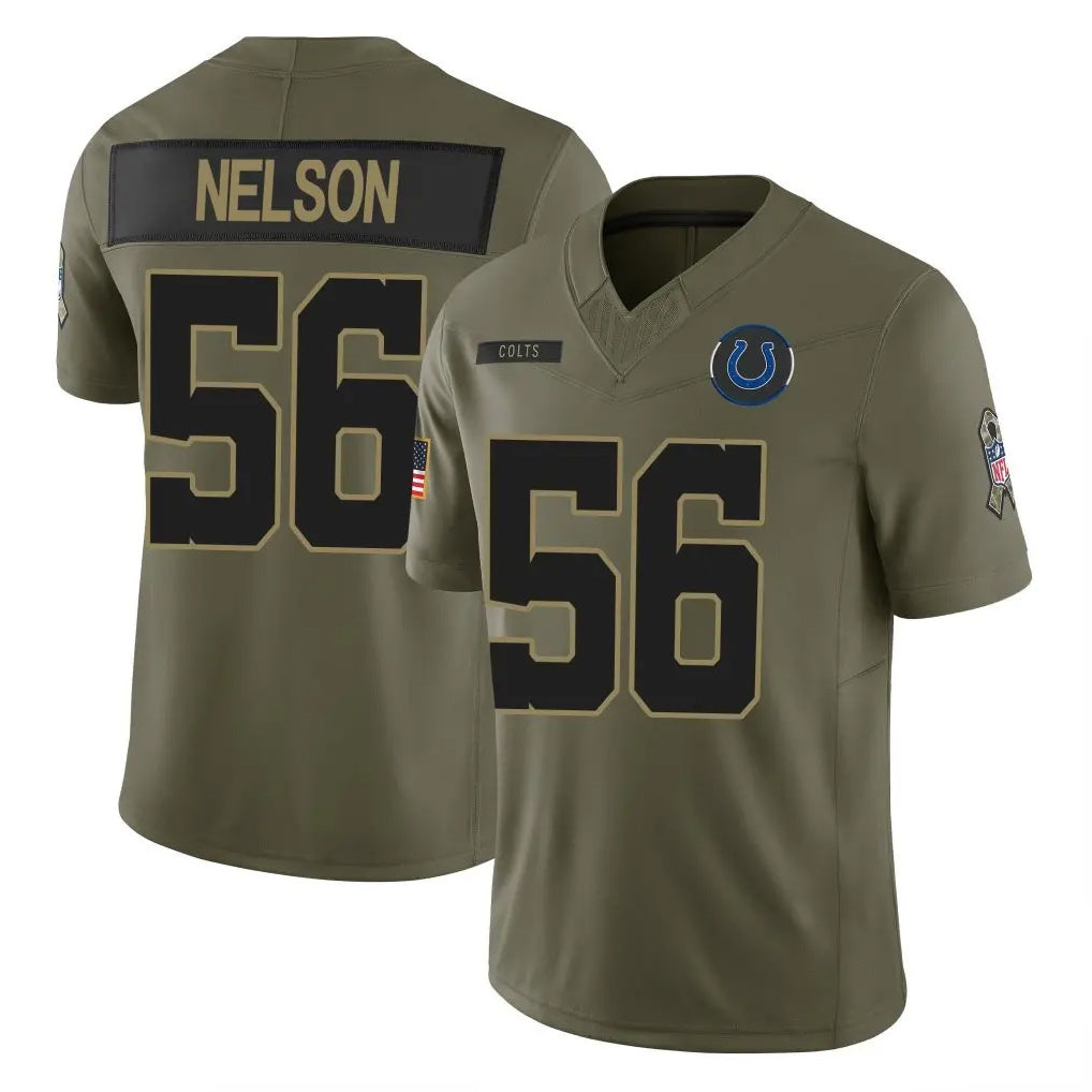STECN IN.Colts #56 Quenton Nelson Player Olive 2025 Salute To Service Limited Game Stitched Jerseys