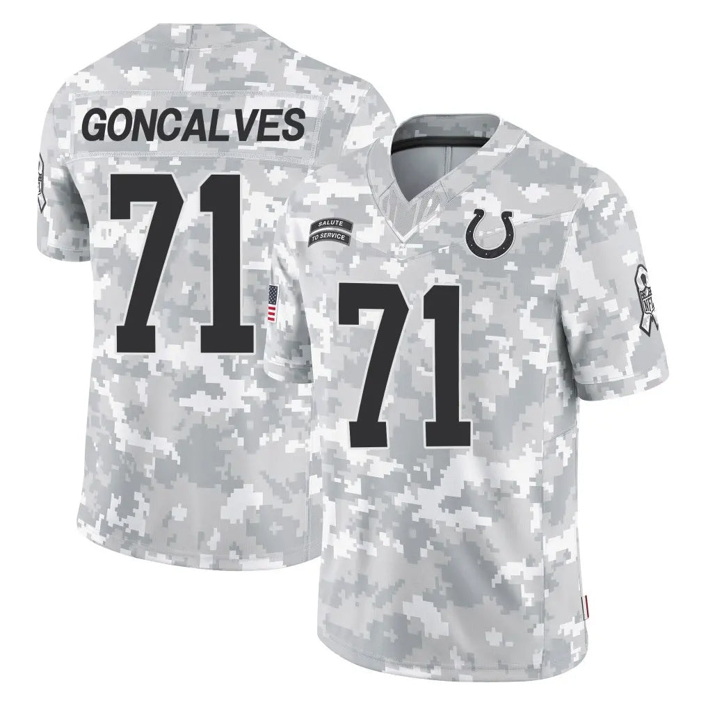 STECN IN.Colts #71 Matt Goncalves Player Arctic Camo Salute To Service Limited Game Stitched Jerseys