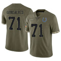 STECN IN.Colts #71 Matt Goncalves Player Olive Salute To Service Limited Stitched Jerseys