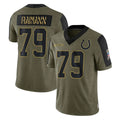 STECN IN.Colts #79 Bernhard Raimann Player Olive Salute To Service Limited Game Stitched Jerseys