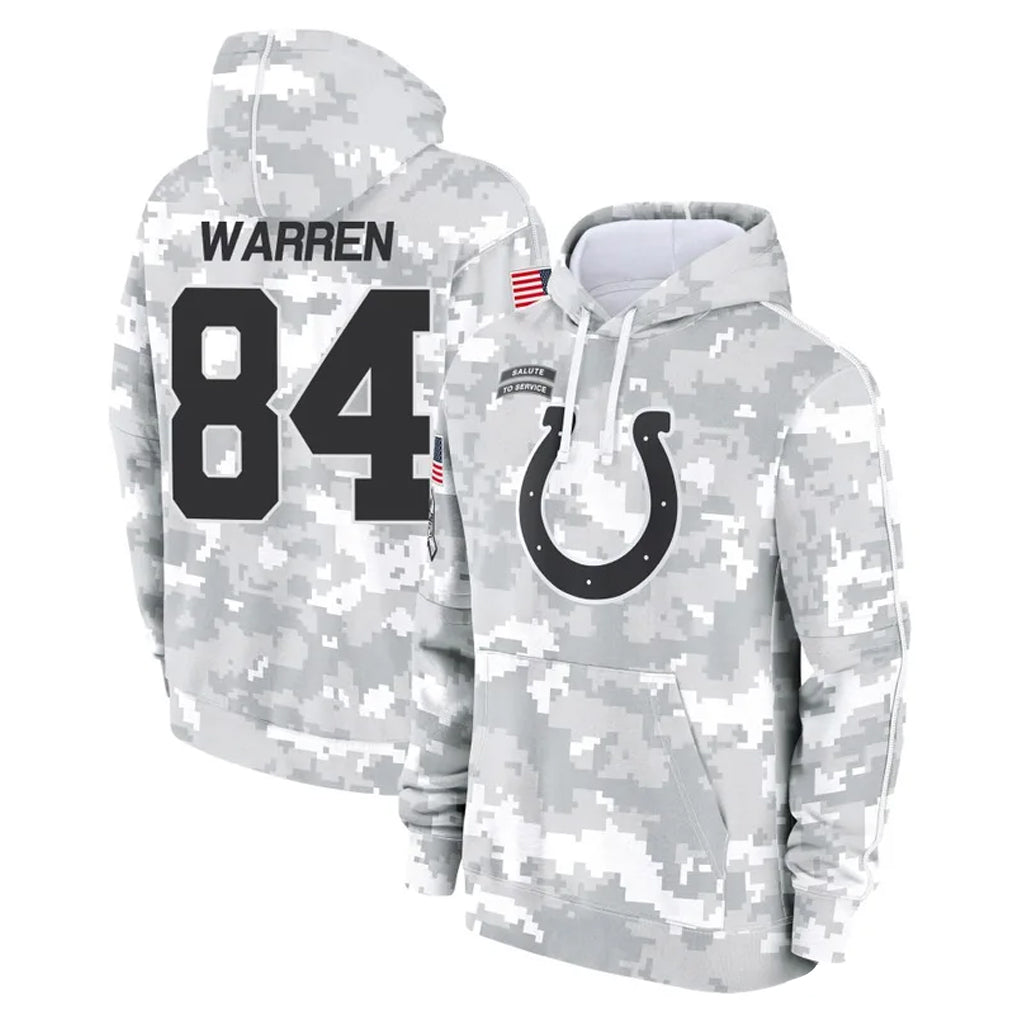 STECN IN.Colts #84 Tyler Warren Player Arctic Camo Salute to Service Hoodies Limited Game Stitched Jerseys