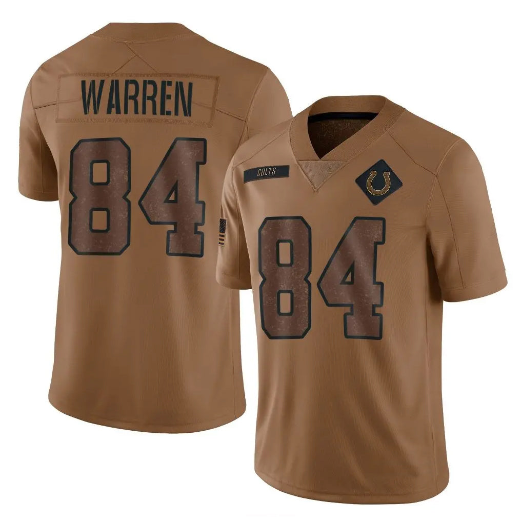STECN IN.Colts #84 Tyler Warren Player Brown Salute To Service Limited Stitched Jersey