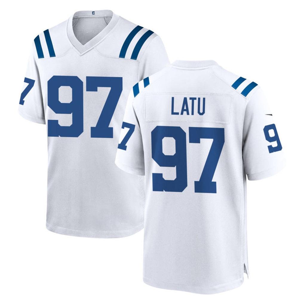 STECN IN.Colts #97 Laiatu Latu Player White Home Game Stitched Jerseys