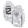 STECN J.Jaguars #12 Travis Hunter Player Arctic Camo Salute to Service Hoodies Limited Game Stitched Jerseys