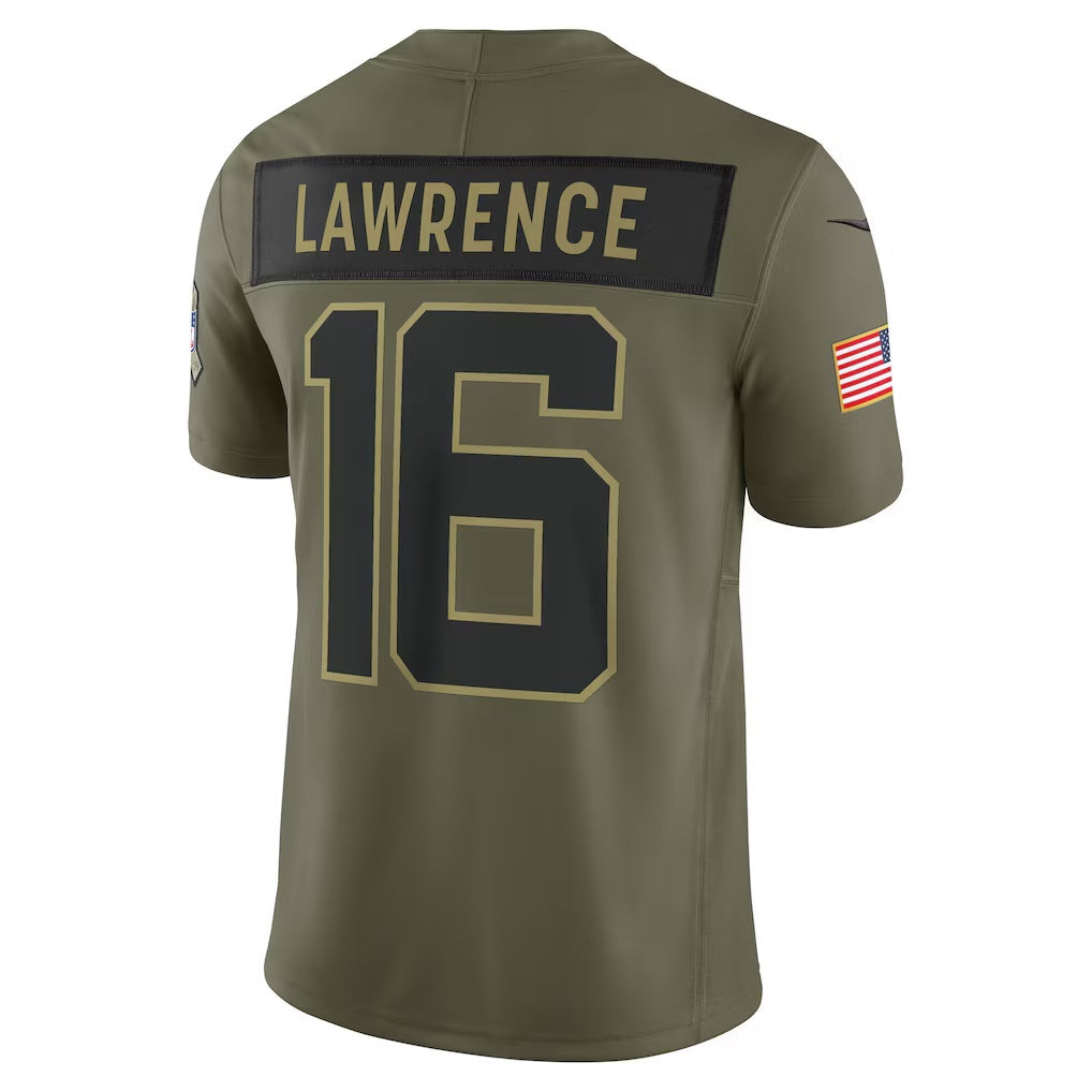 STECN J.Jaguars #16 Trevor Lawrence Olive 2025 Salute to Service Limited Stitched Jerseys