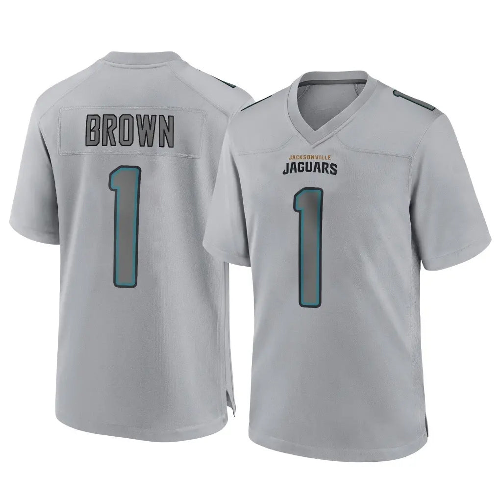 STECN J.Jaguars #1 Montaric Brown Player Gray Atmosphere Fashion Home Game Stitched Jerseys
