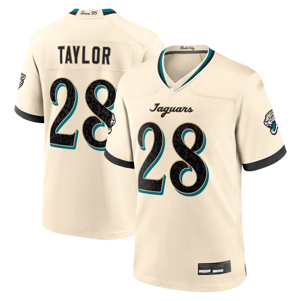 STECN J.Jaguars #28 Fred Taylor Natural  2026 Rivalries Collection Game Stitched Jerseys