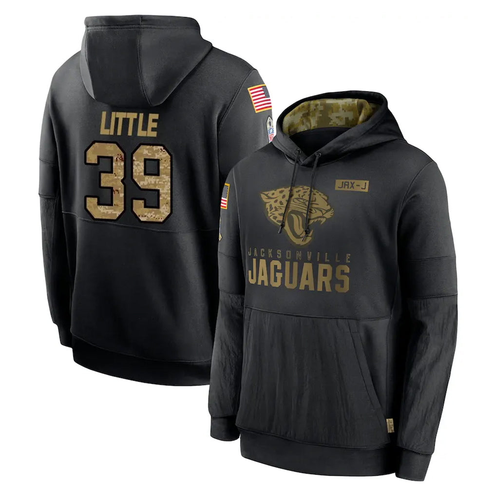 STECN J.Jaguars #39 Cam Little Player Black Salute to Service Hoodies Limited Game Stitched Jerseys