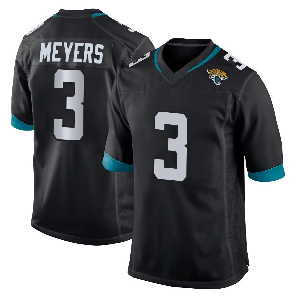 STECN J.Jaguars #3 Jakobi Meyers Player Black Home Game Stitched Jerseys