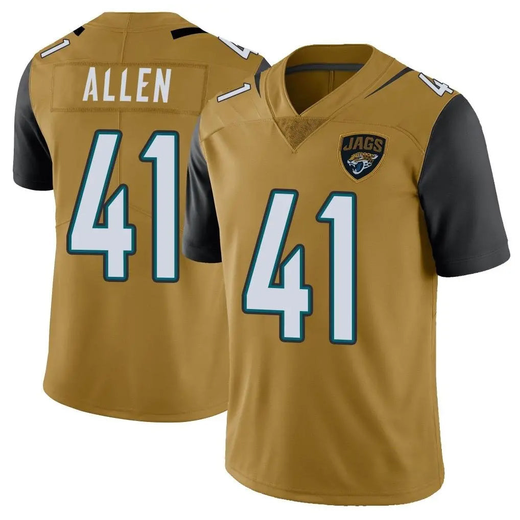 STECN J.Jaguars #41 Josh Hines-Allen Player Gold Vapor Limited Home Game Stitched Jerseys