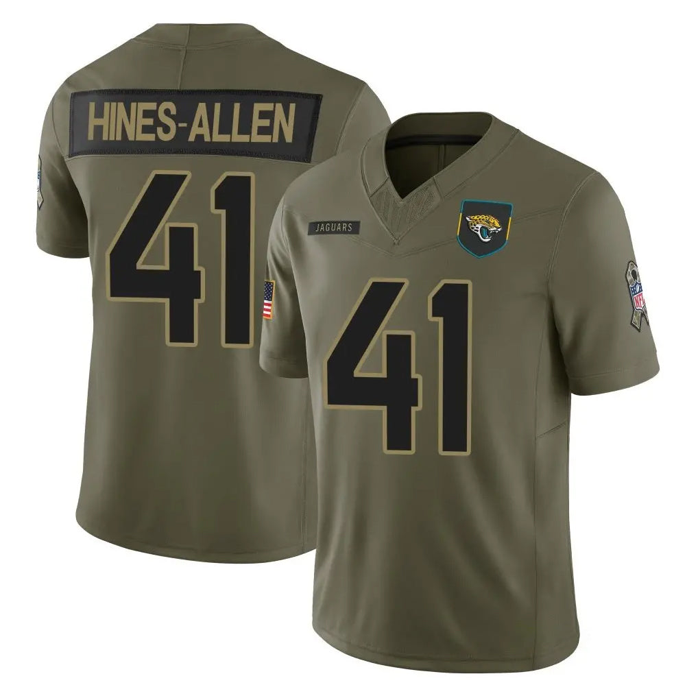 STECN J.Jaguars #41 Josh Hines-Allen Player Olive 2025 Salute To Service Limited Game Stitched Jerseys