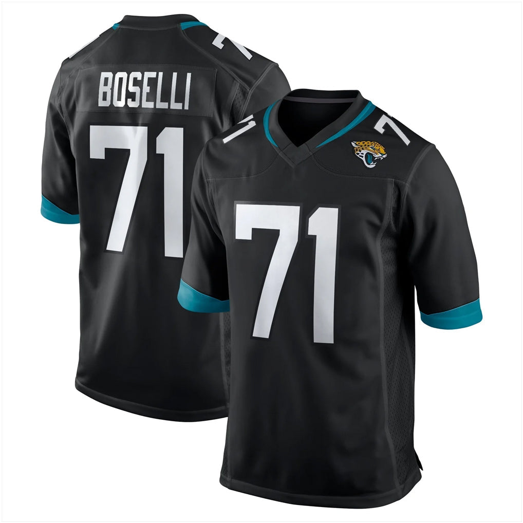 STECN J.Jaguars #71 Tony Boselli?Player Black Home Game Stitched Jerseys