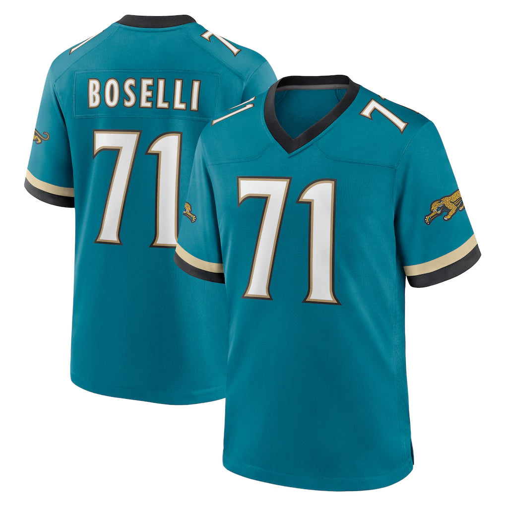 STECN J.Jaguars #71 Tony Boselli?Player Teal Prowler Throwback Limited Home Game Stitched Jerseys