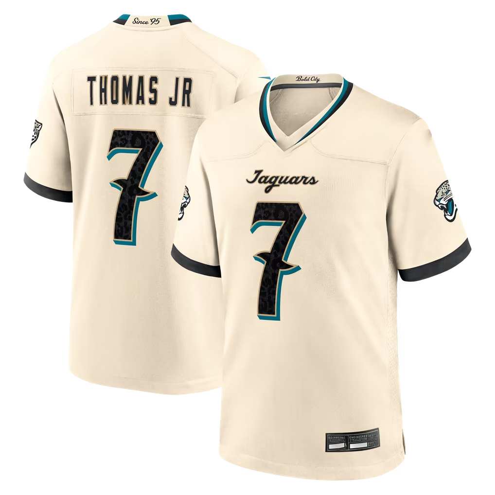 STECN J.Jaguars #7 Brian Thomas Jr. Natural 2026 Rivalries Collection Game Stitched Jerseys