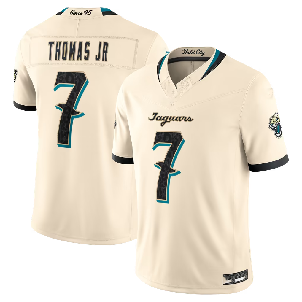 STECN J.Jaguars #7 Brian Thomas Jr. Natural 2026 Rivalries Collection Limited Stitched Jerseys
