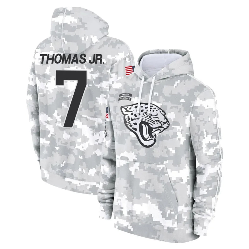 STECN J.Jaguars #7 Brian Thomas Jr. Player Arctic Camo Salute to Service Hoodies Limited Game Stitched Jerseys