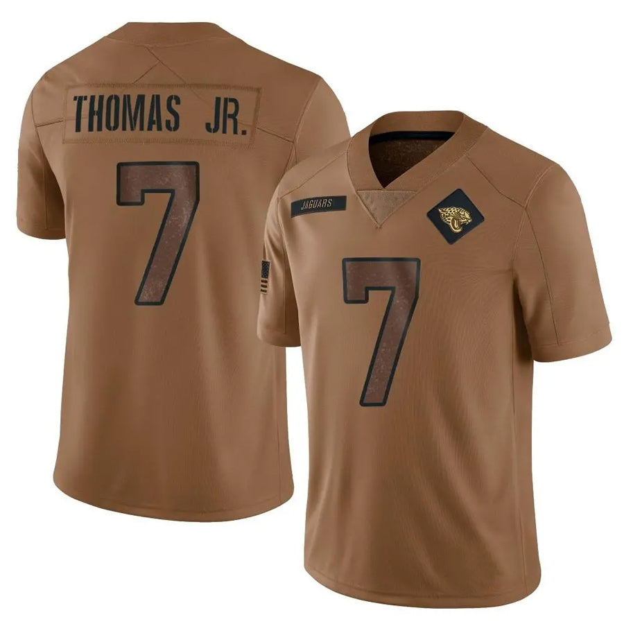STECN J.Jaguars #7 Brian Thomas Jr. Player Brown Salute To Service Limited Stitched Jerseys