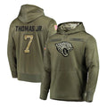 STECN J.Jaguars #7 Brian Thomas Jr. Player Olive Salute to Service Pullover Hoodies Home Game Stitched Jerseys