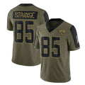 STECN J.Jaguars #85 Brenton Strange Player Olive Salute To Service Limited Game Stitched Jerseys