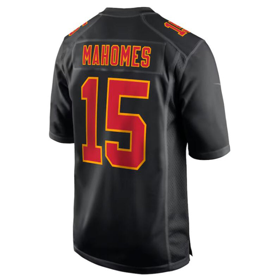 STECN KC.Chiefs #15 Patrick Mahomes Black Super Bowl LVIII Carbon Fashion Game Player Jersey American Stitched Jersey
