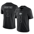 STECN KC.Chiefs #1 Xavier Worthy Player Black RFLCTV Limited Stitched Jerseys