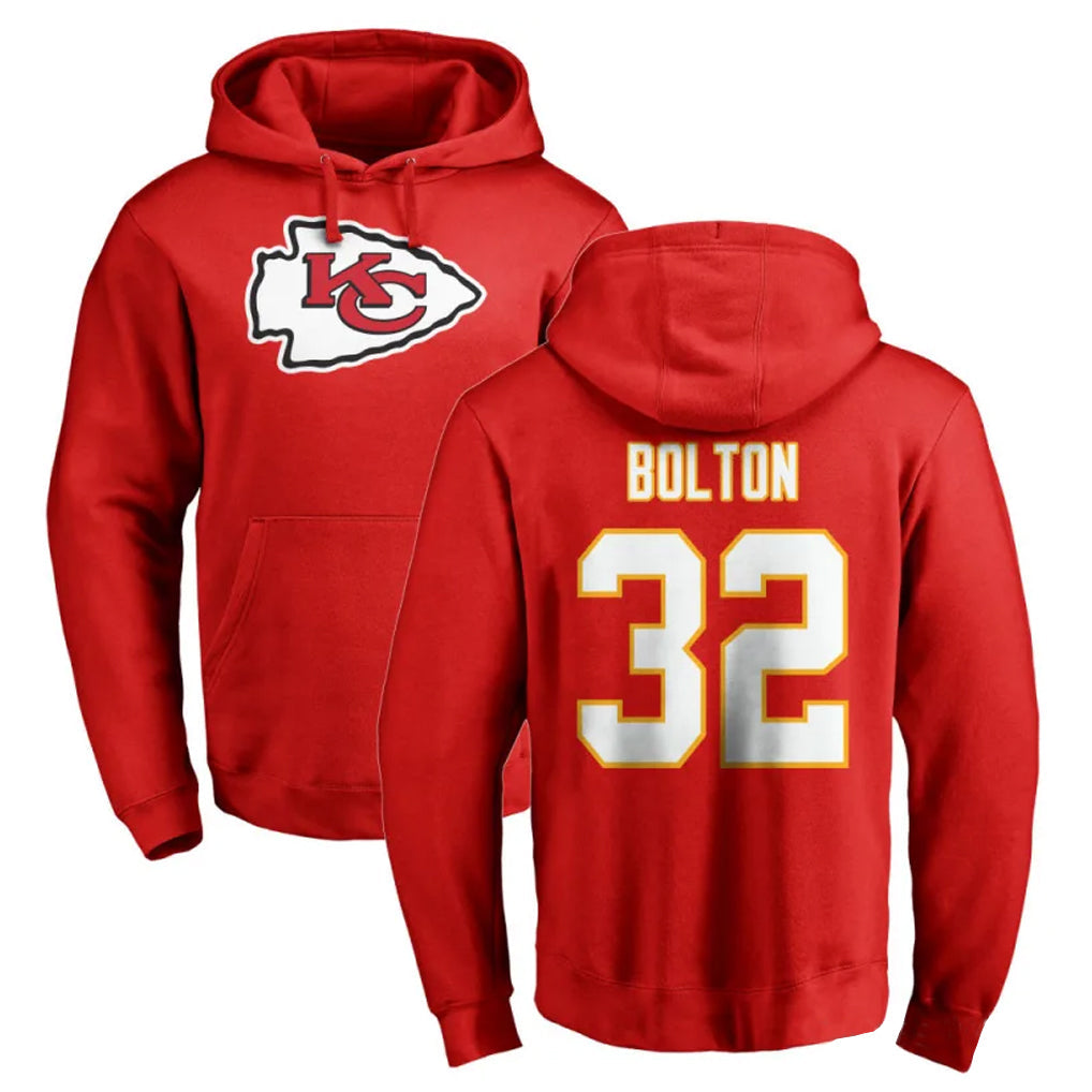 STECN KC.Chiefs #32 Nick Bolton Player Red Pullover Hoodies Stitched Jerseys
