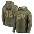 STECN KC.Chiefs #32 Nick Bolton Player Salute to Service Limited Olive Hoodies Stitched Jerseys