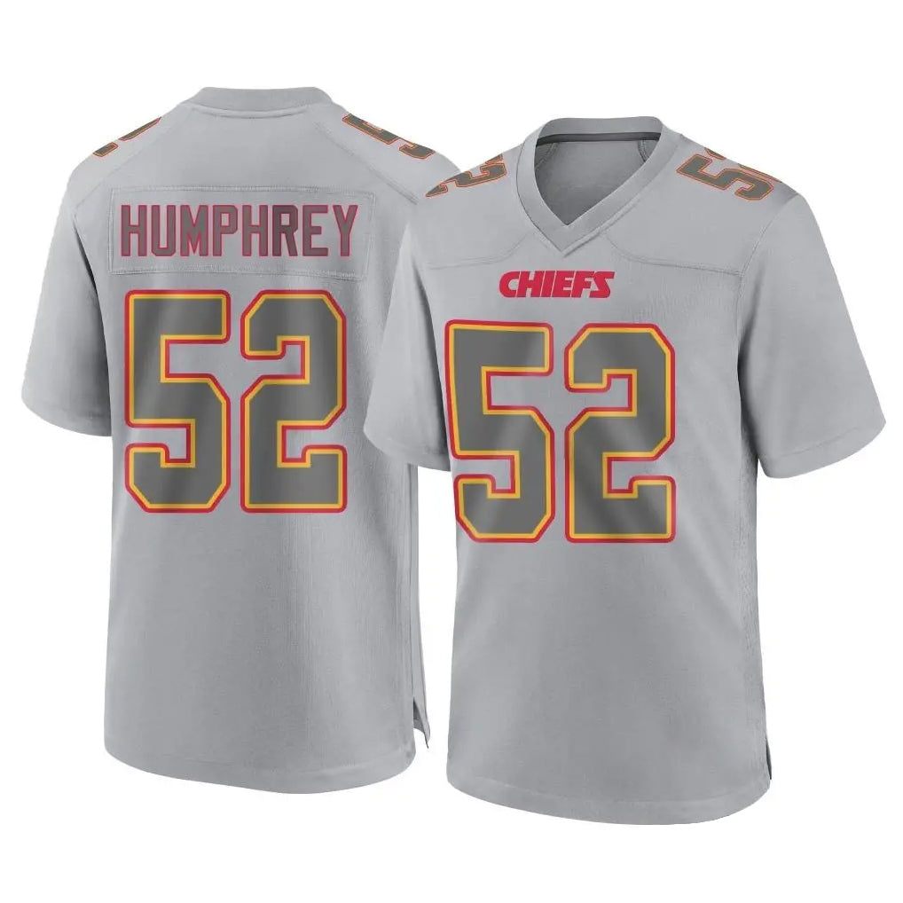 STECN KC.Chiefs #52 Creed Humphrey Player Gray Atmosphere Fashion Game Stitched Jerseys