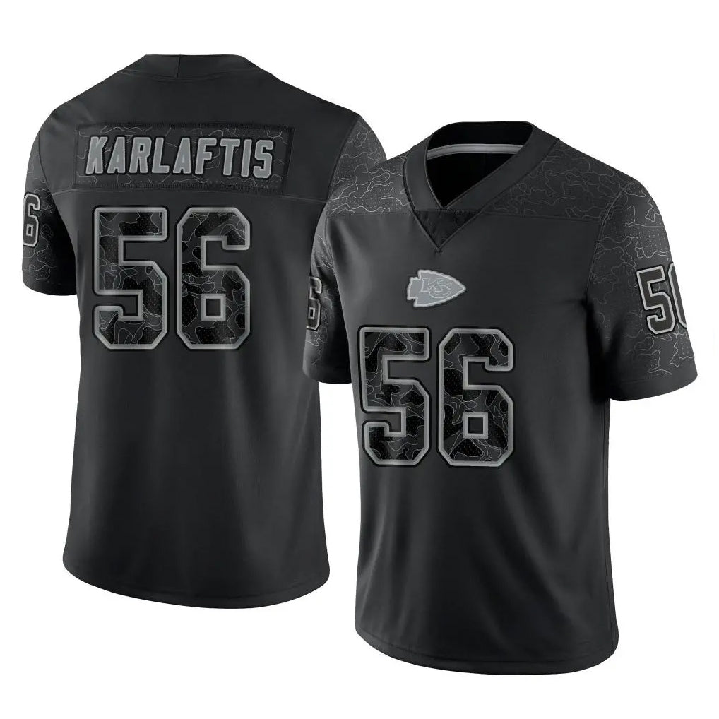 STECN KC.Chiefs #56 George Karlaftis Player Black Limited Reflective Game Stitched Jerseys