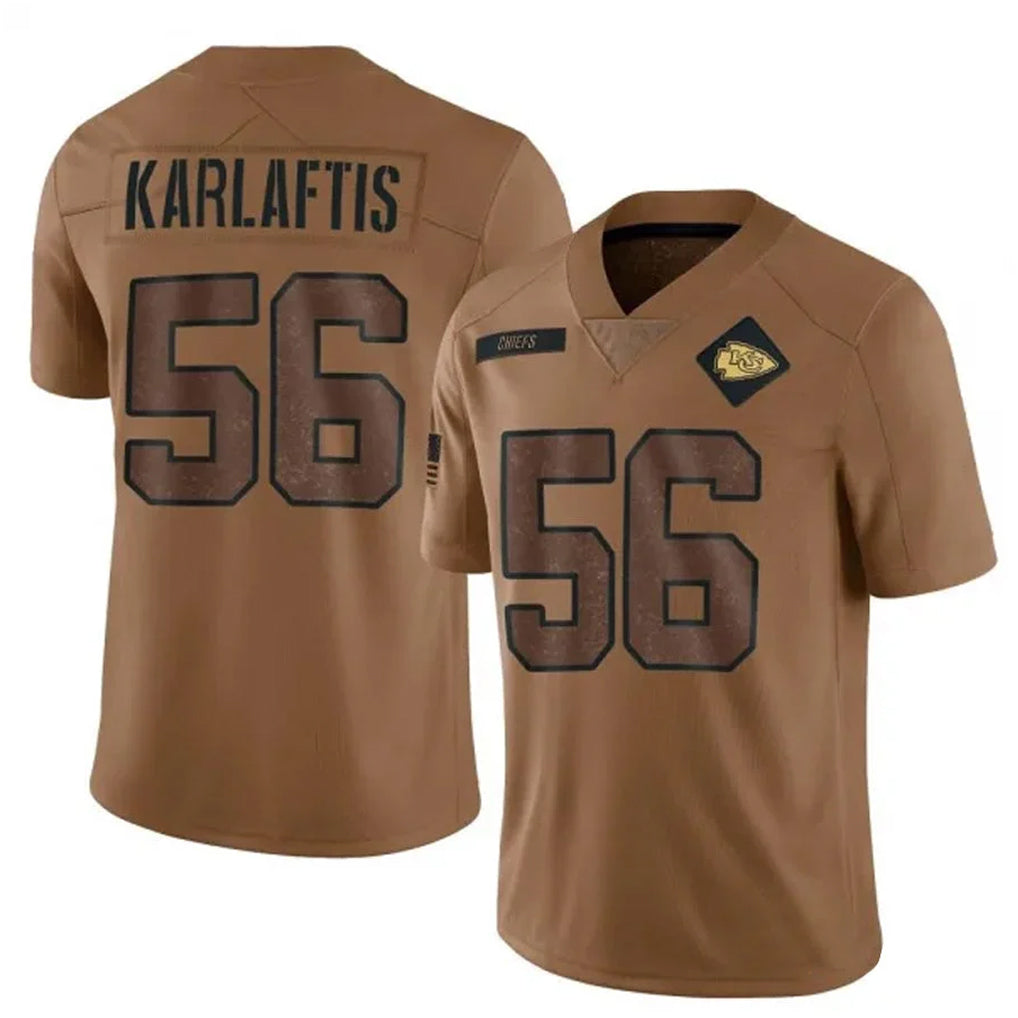 STECN KC.Chiefs #56 George Karlaftis Player Brown Salute To Service Limited Stitched Jerseys