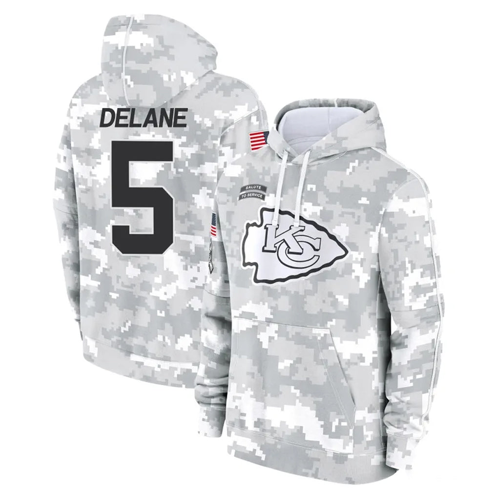 STECN KC.Chiefs #5 Mansoor Delane Player Arctic Camo Salute to Service Hoodies Limited Game Stitched Jerseys