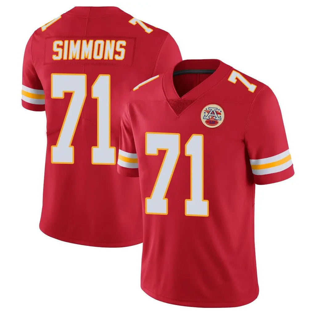STECN KC.Chiefs #71 Josh Simmons Player Red Limited Vapor Untouchable Home Game Stitched Jerseys