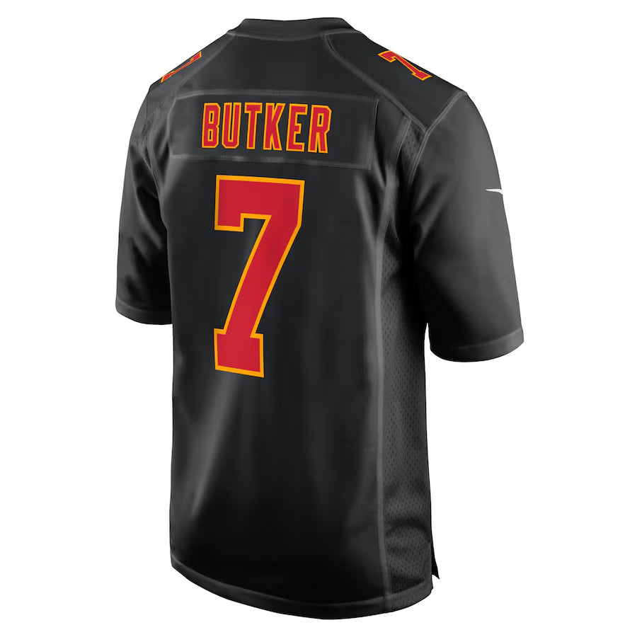 STECN KC.Chiefs #7 Harrison Butker Player Carbon Black Fashion Game Stitched Jerseys